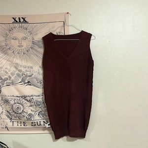 Loose brown sweater dress